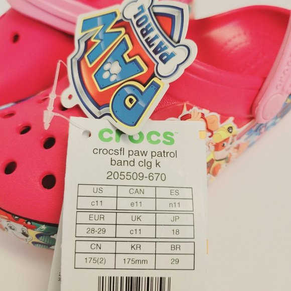 New Crocs Paw Patrol Kids Size C11 Pink Classic Clogs - Picture 9 of 11